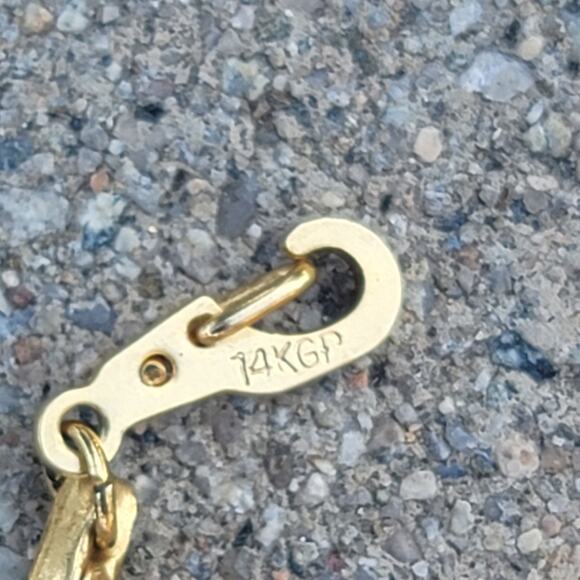 18" Vtg 14k GP Gold Plated Necklace - Picture 4 of 4